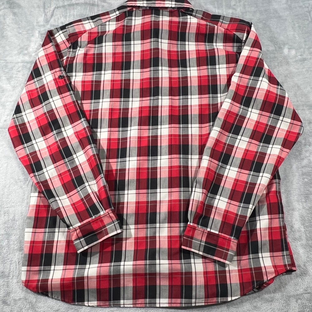 Columbia Mens Red Black Plaid Long Sleeve Button Down Hiking Shirt Size XL - Picture 7 of 8